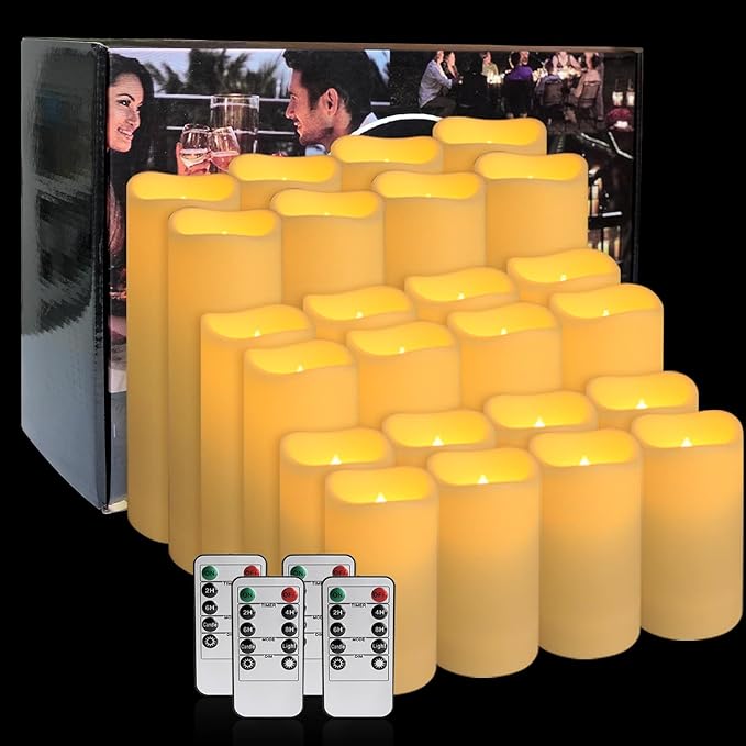 24-Pack LED Flameless Candles with Remote Control - Perfect for Home, Parties, and Special Occasions - Create a Magical Ambiance Effortlessly(Three Sizes).