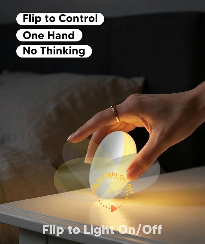 Baby Night Light, 0 Blue Light Nursery Night Egg Light for Breastfeeding, 1800K Amber BPA-Free Silicone Lamp with Child Lock, Dimmable Touch & Flip Control, Rechargeable Bedside Light for Kids Toddler