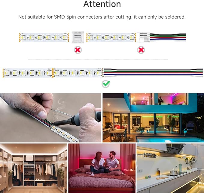 BTF-LIGHTING 5050 RGBW RGB+Warm White(2700K-3000K) 4 Colors in 1 LED 5m 16.4ft 96LED/m DC24V Multi-Colored LED Tape Lights IP65 Waterproof White 12mm PCB for Home Decoration(No Adapter or Controller)