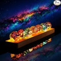 Set of 7 Crystal Balls Night Light Decor Healing Spheres with LED Wooden Stand for Meditation Energy Balancing Home Office Decoration Valentines Gifts for Women