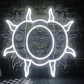 Sun and Moon Custom Neon Sign, 3D Aesthetic Burning Sun Light Hippie Indie Fractal Faces LED Sign Psychedelic Boho Neon Light Mystic Mandala Sign Wall Decor for Bedroom Home Bar Man Cave Parties Gift
