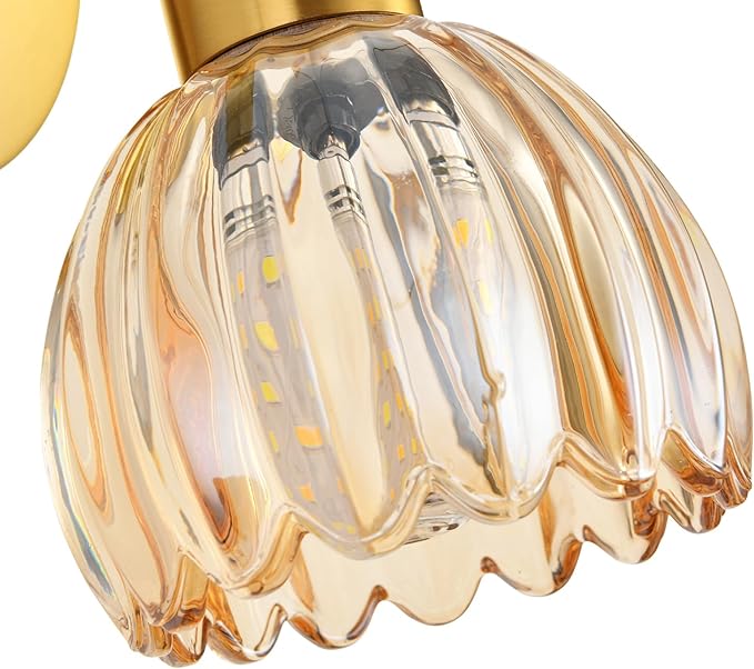 Wall Sconces Vintage Fixture Light, Vanity Lights for Bathroom, Modern Wall Light Fixtures, Metal Sconces Wall Lighting with Glass Shade, Farmhouse Wall Lamp for Bedroom Living Room