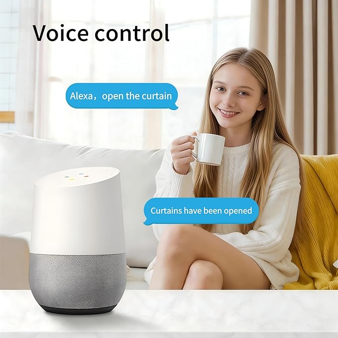 Mini Zigbee Motor with Plug for Smart Curtain Track System, Motorized Curtains with Remote Control, Compatible with Alexa,Google and Siri
