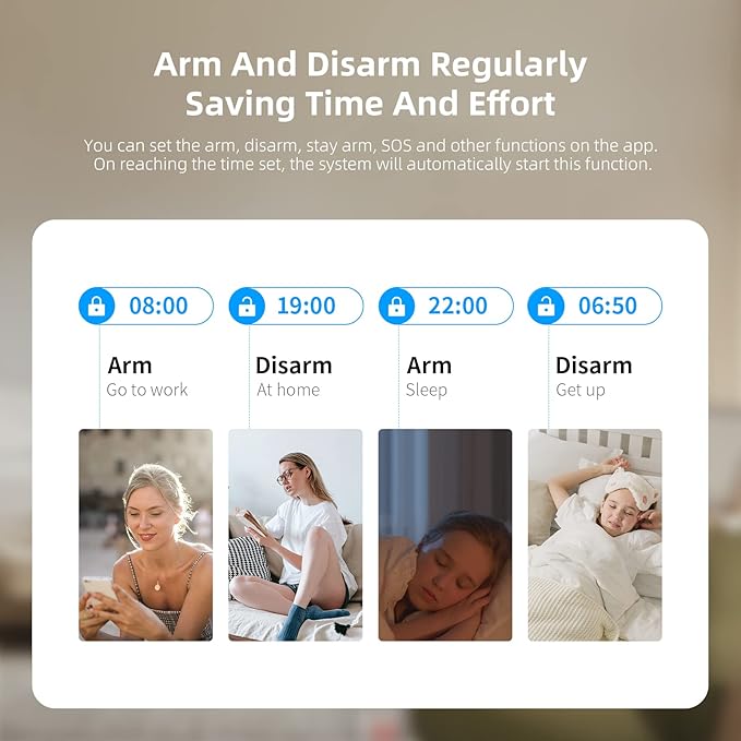 PGST Home Security Systems for House, Wireless Home Security Alarm System, Door/Window Sensor Motion Sensors with App Alert, WiFi+GSM 4G Home Alarm System No Subscription（103-F）