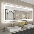 WTTY 96"x36" LED Bathroom Mirror with Lights, Large Dimmable LED Wall Mirrors, Backlit + Front Lit, Lighted Bathroom Vanity Mirror for Wall, Anti-Fog, Memory Function, Shatter-Proof, ETL Listed