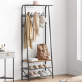 Coat Rack Hall Tree with Shoe Storage Bench, 4-in-1 Entryway Bench with 6 Hooks & 3-Tier Shoe Rack, Metal Frame for Entryways, Freestanding Coat Racks Storage for Entryway, Hallway, Front Door