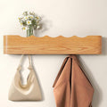 Coat Rack Wall Mount Entryway Organizer Modern Key Holder Wall Mount with Wooden Shelf Entryway Hooks for Bedroom Kitchen Hallway Bathroom for Hanging Coats Hats Dog Leashes Bags Towels