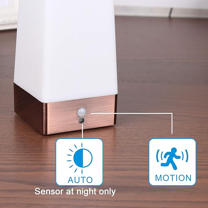 2pack Square Retro LED Night Light,Bedside Lamp with Wireless PIR LED Motion Sensor Night Light, Battery Powered Light for Living,Bedroom,Bathroom,Hallway,Kitchen…