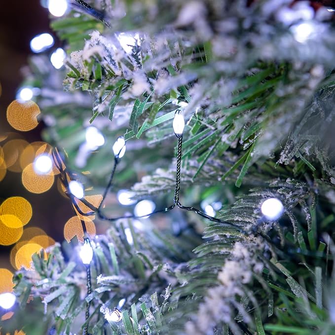 Firecracker Fairy Lights,20FT 200Leds Waterproof Twinkle Lights Plug in,8 Modes Remote String Light for Indoor Outdoor Christmas Wedding Birthday Patio Garden Decor,Green Wire,Cool White