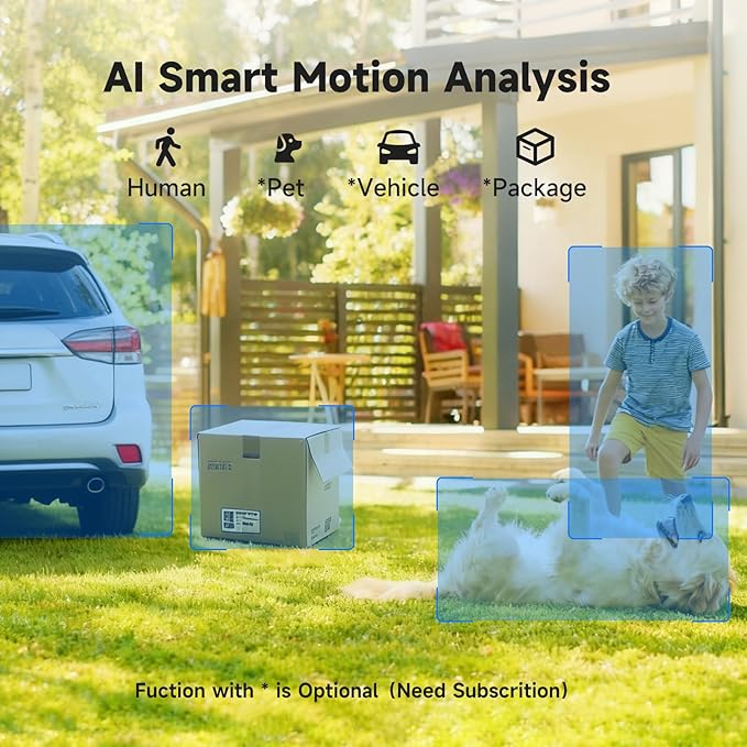 Security Cameras Wireless Outdoor, 2.5K Battery Camera, 2.4G/5GHz WiFi, Spotlight & Siren Alarm, Color Night Vision, AI Motion Detection, Waterproof, Magnetic Mount, Compatible with Alexa