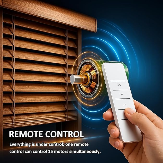 Tuya WiFi Φ35mm Smart Roller Shade Motor Kit Compatible with Alexa & Google Assistant, 38dB Quiet Brushless Drive, Motorized Blind Automation (6.0 N.m Motor Suitable for Φ40mm (1.57") Round Tube)