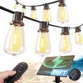 addlon 78FT(72+6) Solar String Lights Outdoor, Waterproof Solar Powered Outside Lights with Remote & USB Port, ST38 LED Shatterproof Bulbs, Dimmable Solar Light for Camping Backyard Porch