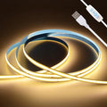 COB LED Strip Lights Warm 6.56ft, 5V Dimmable LED Light Strip, Flexible USB LED Strip for Cabinet, TV Backlighting, Bedroom, Kitchen, Home DIY Lighting