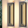 Dusk to Dawn Outdoor Led Wall Lights, 23.6 in Long Exterior Lighting Fixtures,Black Outdoor Sconce Lights,3-Tier Modern Porch Light,36W Warm White Outside Lights for House,Garage, Patio,2 PCS