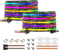 BTF-LIGHTING FCOB WS2811 IC RGB COB LED Strip DC24V 720LED/m Flexible High Density Uniform Chasing Color Light 2X16.4FT Total 32.8FT 20IC/m 12mm Width Black PCB(No Adapter or Controller)