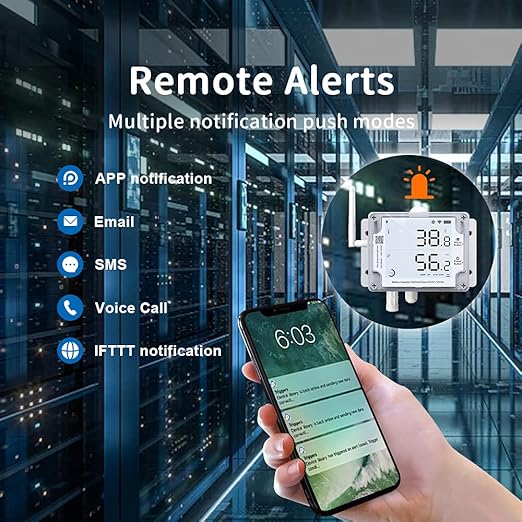 UbiBot GS1-AETH1RS Ethernet & WiFi Temp/Humidity/Illumination Sensor, Data Logger, External Probe, Scheduled Reports, Multiple Alert, Support Local Deployment (2.4GHz WiFi & Ethernet, No Hub Required)