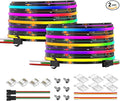 BTF-LIGHTING FCOB WS2811 IC RGB COB LED Strip DC12V 630LED/m Flexible High Density Uniform Chasing Color Light 2X16.4FT Total 32.8FT 14IC/m 10mm Width Black PCB(No Adapter or Controller)