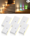 6 Pack Motion Sensor Night Light,Rechargeable Stair Lights, Motion Sensor Light Indoor, Battery Operated Night Light for Hallway, Stairway, Bathroom, Bedroom, Kitchen