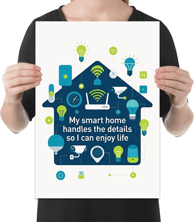 Tech-Savvy Home Decor Poster Print - My Smart Home Handles The Details - 13x19 - Modern Minimalist Style