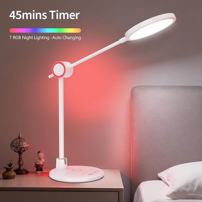 LED Desk Lamp for Home Office, 800LM Bright Full Spectrum Table Lamps, Eye-Care Dimmable Office Lamp, Touch Control Computer Light for Reading,Dorm Study,12W