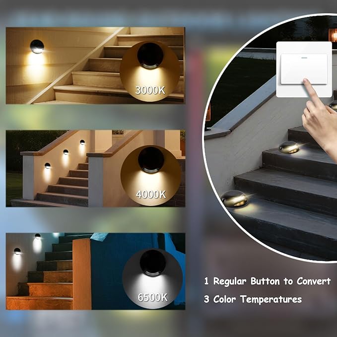 Landscape Step Lights Outdoor,Up Down Wall Lights,110v 120v Stair Lights Indoor,Waterproof Landscape Lighting for Fence,Deck,Living Room,Hallway,Pack of 8 (3W, Piece, 8)