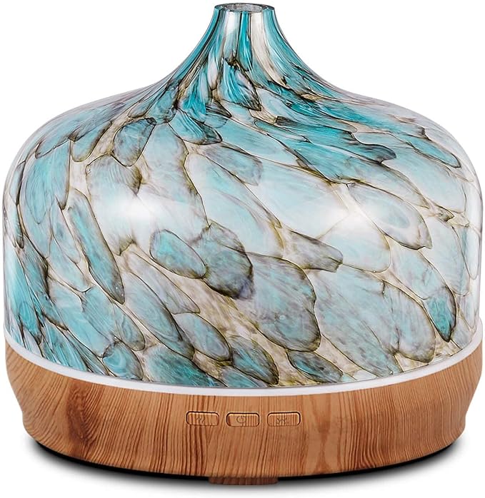 Porseme Giant+Blue Giant Essential Oil Diffuser 3D Glass Aromatherapy Ultrasonic Humidifier Cool Mist, Auto Shut-Off,Timer Setting, BPA Freefor Home Office Hotel Yoga Gym Leisure SPA Gift