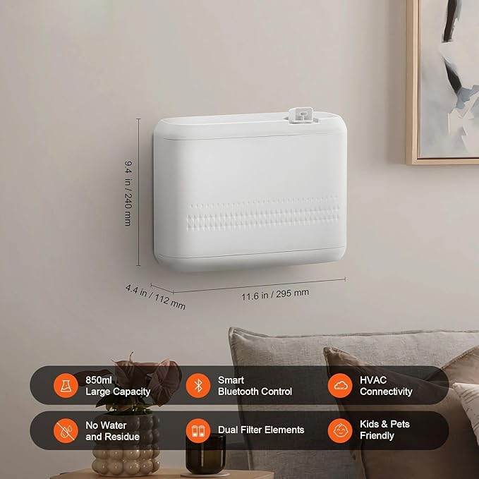 HVAC Scent Air Machine, 850ml 5000sq.ft Bluetooth Smart Diffuser with Cold Air Technology, Waterless Essential Oil Aromatherapy for Large Office, Hotel, Spa & Home