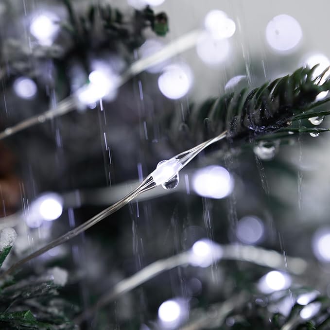 Fairy Lights Plug in,164FT 1000 LEDs Waterproof Led String Lights,8 Modes Remote Twinkle Light for Bedroom Window Weddings Christmas Holiday Decoration,Silver Wire,2 Inch Led Space,Cool White