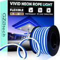 GZBtech Flexible LED Neon Rope Lights 50FT,AC 110-120V Waterproof Strip Light, 120 LEDs/M Cuttable Connectable Neon Lighting for Indoor Outdoor Home Decor/Commercial Building Use-Blue 15M, ETL Listed