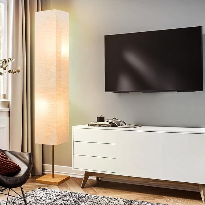 GyroVu 65" Floor Lamp for Living Room, Color Temperature Adjustable Standing Lamp for Bedroom, Corner Floor Lamp for Office& Living Room Tall lamp for Home Decor(Bulbs Included)
