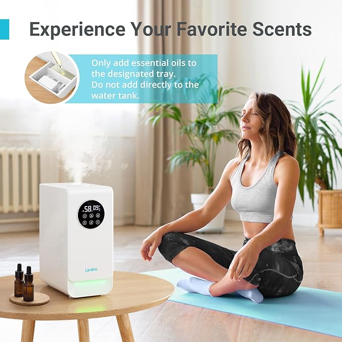 6L Smart Humidifier for Large Room, Warm & Cool Mist with Top Fill Design, Alexa & App Control, Essential Oil Compatible, Ideal for Bedroom and Plants
