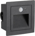 PATIKIL 6000K LED Step Light, 3W 120V Recessed Motion Sensor Stair Light Aluminum Waterproof 105lm Pure White Stairway Lights Indoor Outdoor, Black Shell