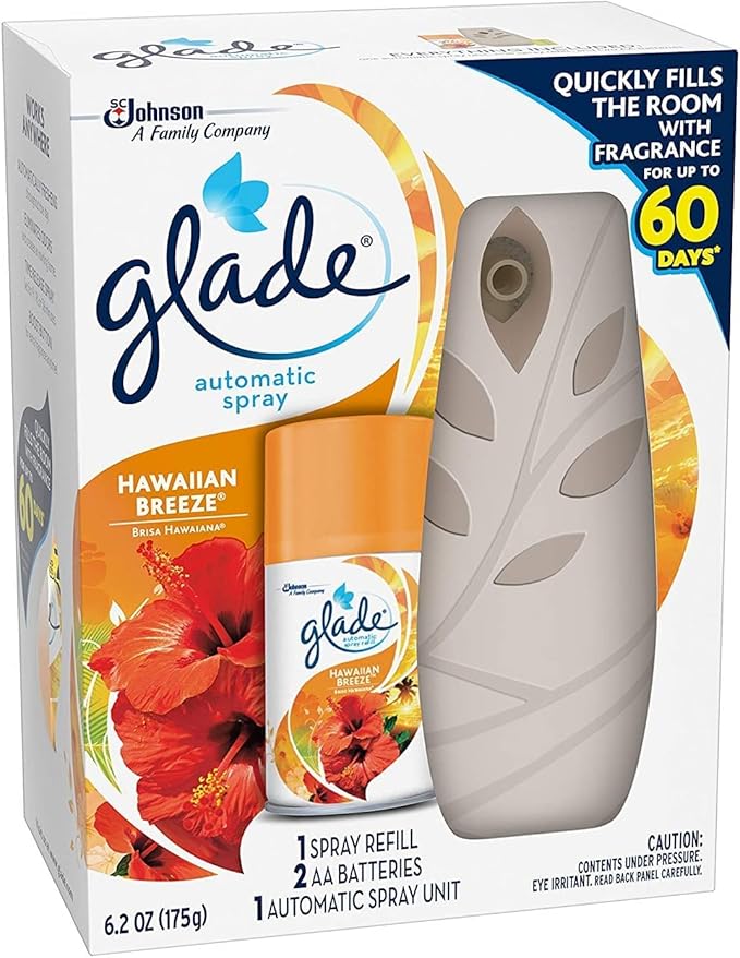 Glade Automatic Spray Air Freshener Hawaiian Breeze Starter 6.2 Ounce (Pack of 8)