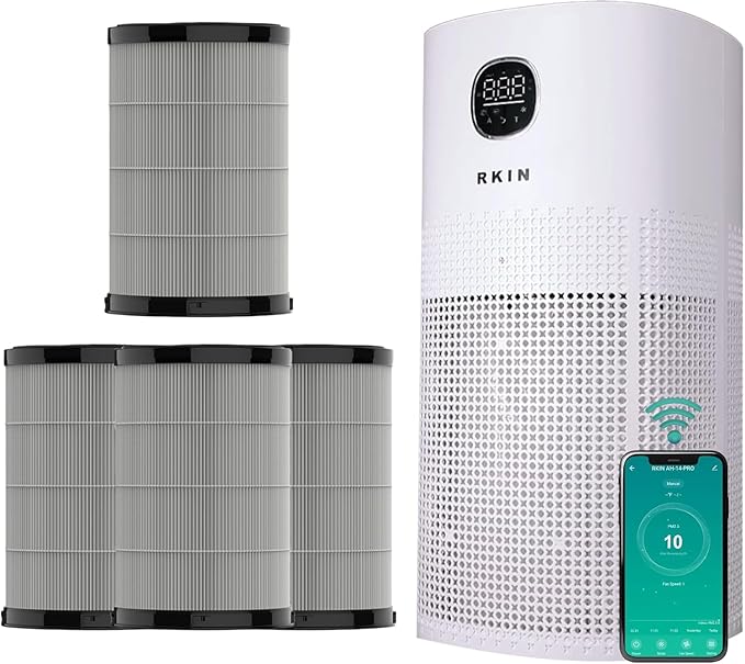 HEPA 14 Smart Air Purifier with 3+ Year Filters – WiFi & App Control, PM2.5 Monitor, Large Room Air Cleaner for Pets, Smoke, Odors & Pollen – Covers Up to 663 sq ft with Auto, Turbo & Quiet Sleep Mode