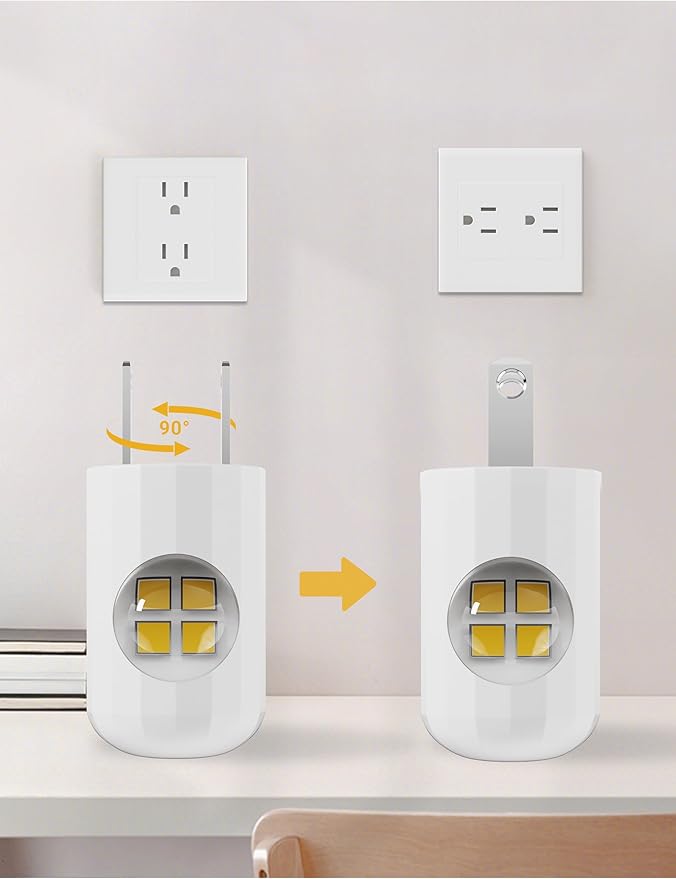 GEPLAD 6-Pack LED Night Light Plug-in Wall Outlet Light,2700K Warm White, Ambient Lighting for Bedroom, Bathroom, Nursery, Hallway, Kitchen