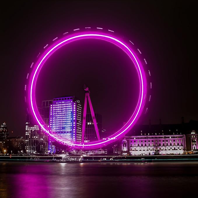GZBtech Flexible LED Neon Rope Lights 33FT,AC 110-120V Waterproof Strip Light, 120 LEDs/M Cuttable Connectable Neon Lighting for Indoor Outdoor Home Decor/Commercial Building Use-Pink 10M, ETL Listed