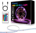 USB 32.8ft LED Strip Lights Color Changing LED Tape Lights with IR Remote Controller and Dimmable LED Strip for Bedroom Cabinet Bar
