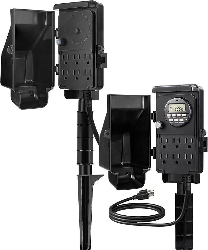 DEWENWILS Outdoor Digital Power Strip Timer, WiFi Smart Yard Stake Plug