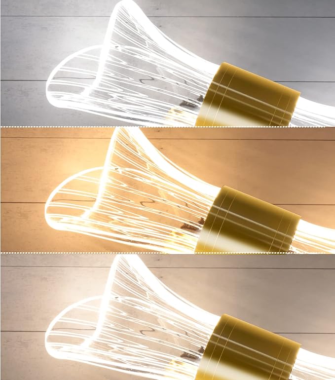 Chrasy Modern LED Wall Lamp, Golden Color Hourglass Shaped Acrylic Wall Sconce, 10W Acrylic Wall Light for Bedside Bedroom Living Room Hallway Wall Lighting 3 Color Temp Adjustable