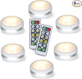 LED Puck Lights with Remote Control, Stick On Under Cabinet Lights, AAA Battery Powered LED Closet Lights with Timer, Auto Off 30 Min Night Light for Closet, Kitchen, Pantry, Stairs