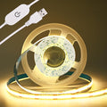 COB LED Strip Light 5V USB Tape 320LED/m Dimmable LED Strip Light USB TV Backlight Flexible Under Cabinet Tape Light for Bedroom,Kitchen,Home DIY Lighting (3000K, 6.56FT)