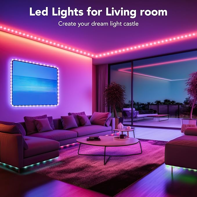 Outdoor LED Strip Lights Waterproof, 100FT (2 Rolls of 50ft) RGB IP67 Led Lights with App and Remote Control, Color Changing Led Rope Lights for Garden, Pool, Patio, Balcony Decor