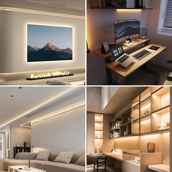 COB LED Strip Light 5V USB Tape 320LED/m Dimmable LED Strip Light USB TV Backlight Flexible Under Cabinet Tape Light for Bedroom,Kitchen,Home DIY Lighting (6500K, 3.28FT)