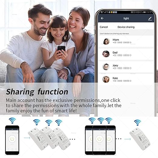 10A Wireless Smart Switch, Wi-Fi Light Switch Compatible with Alexa & Google Home & SmartThings, FCC Certified, No Hub Required Support DIY Module(4 Pack)