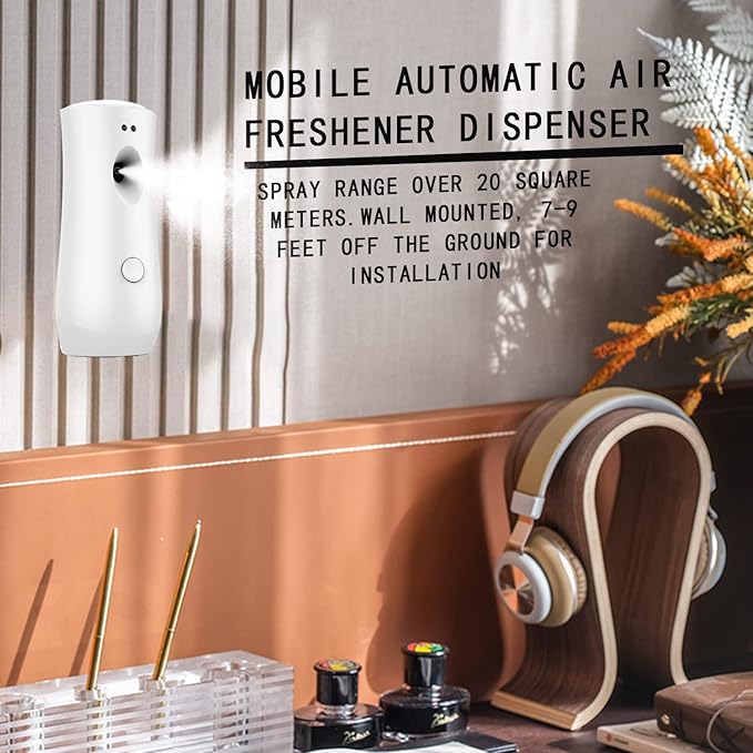 Automatic Air Freshener Dispenser, Wall Mounted/Standing Air Freshener Spray Dispenser, Aerosol Fragrance Machine is Suitable for Hotel, Bedroom, Bathroom,Office, Commercial Place(White-01)