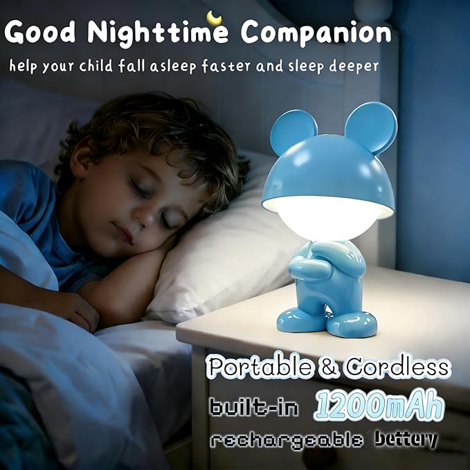 Night Lights for Kids,Rechargeable TableLight,Touch Bedside Lamps,Cordless Dimmable Warm White Light,Baby Nursery,Breastfeeding,Sleep Aid,Bluey Easter Gifts for Newborns Toddlers Boys Girls
