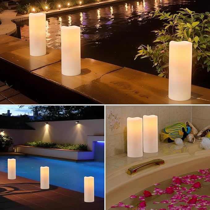 Outdoor Candles Waterproof with Remote Timer, 10” x 4” Large Battery Operated Candles, LED Pillar Flameless Outdoor Candle for Lartern Porch Patio Gardern Decor (Set of 2)