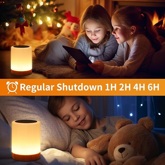 Portable Touch Small Night Light, 13 RGB Colors and 5 Brightness Levels USB Rechargeable Cordless LED Lamp with Remote Control and Timer for Bedroom Nursery Kids Room Nightstand