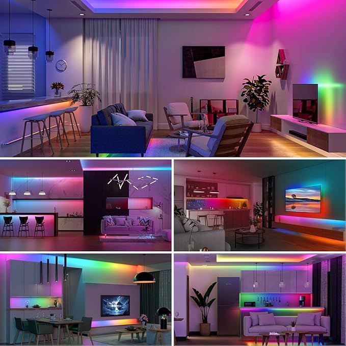 BTF-LIGHTING 2835SMD WS2811 IC RGB Chasing Color LED Strip Light 16.4FT DC24V 108LED/m 18Pixels/m 8mm Width Flexible Addressable Strip for Indoor Decor (No Adapter or Controller)