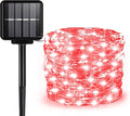Solar String Lights Outdoor, 99 Feet 300 LEDs 8 Modes Solar Fairy Lights for Outside, Waterproof Outdoor Light for Patio Yard Christmas Tree Halloween Wedding Party Decorations, Red
